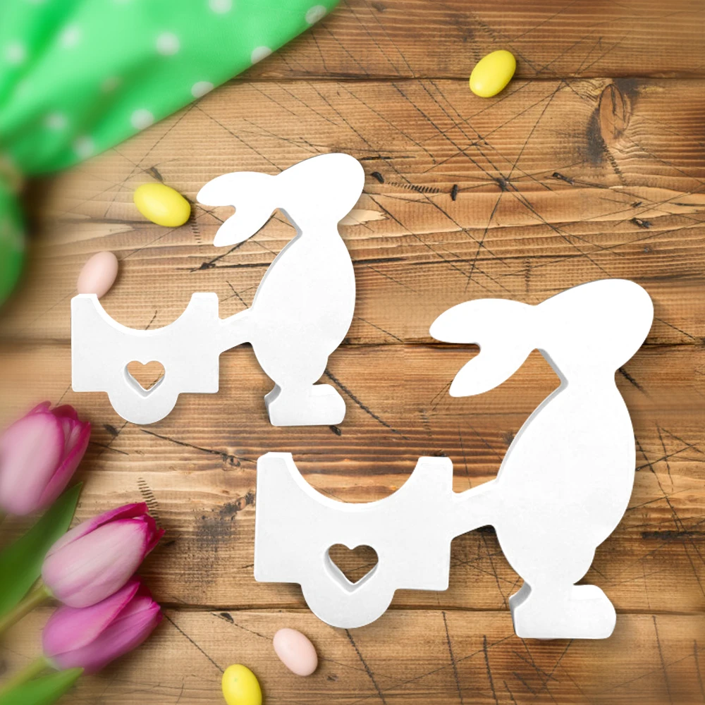Ostern niedlichen Kaninchen Silikon Formen Gips Auto montiert Weihrauch expandierende Form Aroma therapie Kerze Harz Formen Gips Dekoration Image