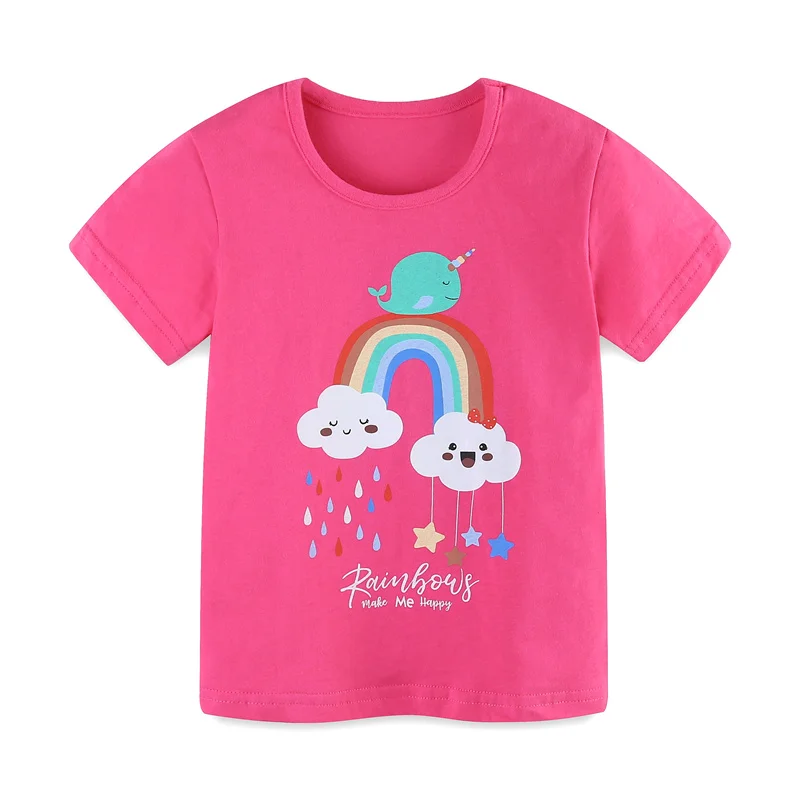 Spring meter 2-7t Sommerkleid ung Baby T-Shirts Tops Cloud Regenbogen Print Shirts heiß verkaufen Kinder T-Shirts Jungen Mädchen Kleidung Image
