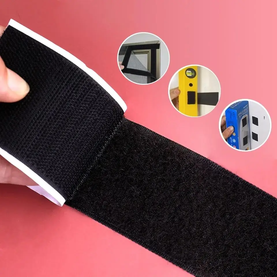 /5m starkes selbst klebendes Klett band Magic Nylon Aufkleber bänder mit Kleber für DIY Bastel zubehör 20-50mm Image