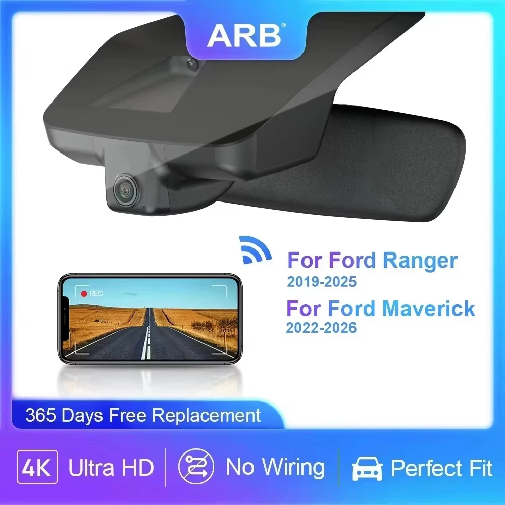 ARB 4K 2160P OEM-Style Dashcam für Ford Ranger 2019-2025, für Ford Maverick 2022-2026, WIFI APP-Steuerung Auto-DVR Image