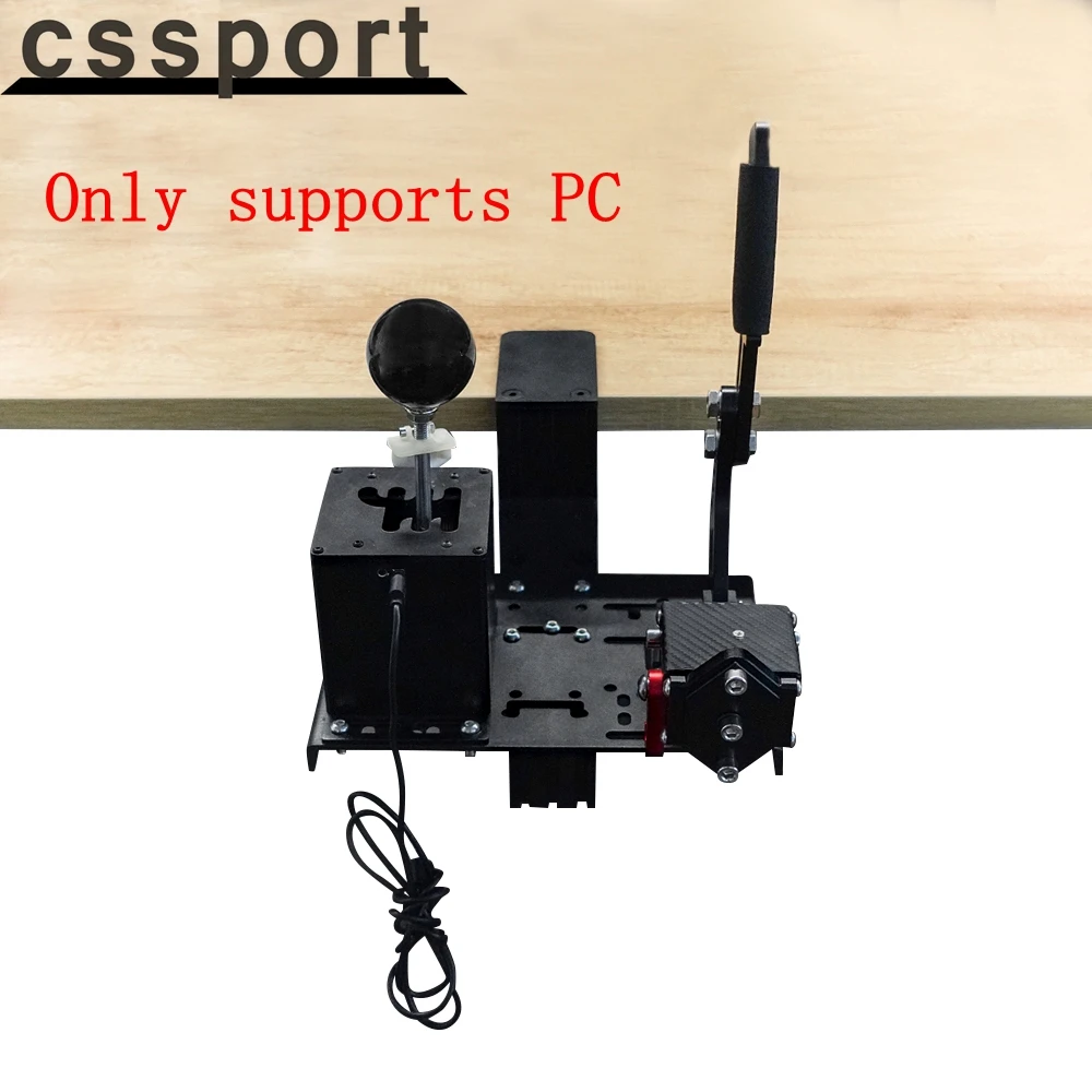 Universal Desk Mount Handbremse/Hall Sensor Getriebe Simulator Shifter/Sequentielle Shifter H Gangschaltung Für PC USB Sim Racing Spiele Image