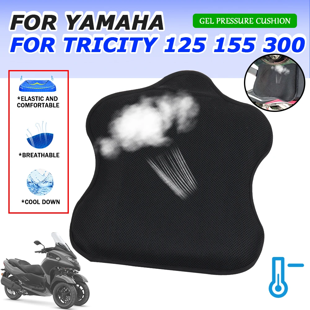 Für Yamaha TRICITY 300 TRICITY300 TRICITY 125 TRICITY 155 Motorrad Zubehör Gel Sitz Gel Pad Gel Kissen Abdeckung Kühl Mesh