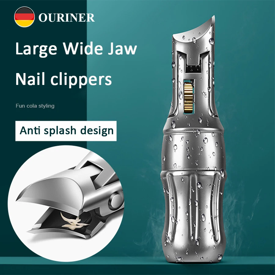Cola-förmiger Nagelknipser, professioneller Fingernagelknipser, schräger Klingenbesatz, dicke und harte Nägel, breite Kiefer für Erwachsene Image