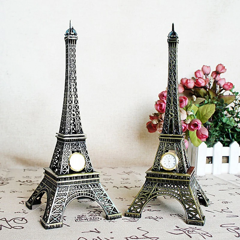 Mini Paris Eiffelturm Modell Schreibtisch Figur Statue Handwerk Souvenir Legierung Image