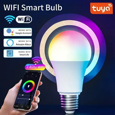 Tuya Wifi E27 Smart Bulb 220V RGB Alexa LED Lampe App & Sprach steuerung kompatibel mit Google Assistant für Smart Life Dekoration
