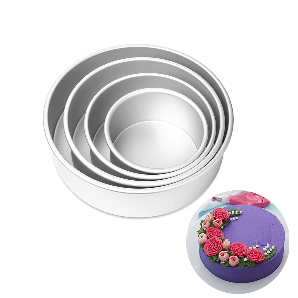 4 6 8 10 12 Zoll abnehmbarer Boden runde Kuchen form Set zum Backen Aluminium Kreis Kuchen form Käsekuchen form Backwerk zeuge Image