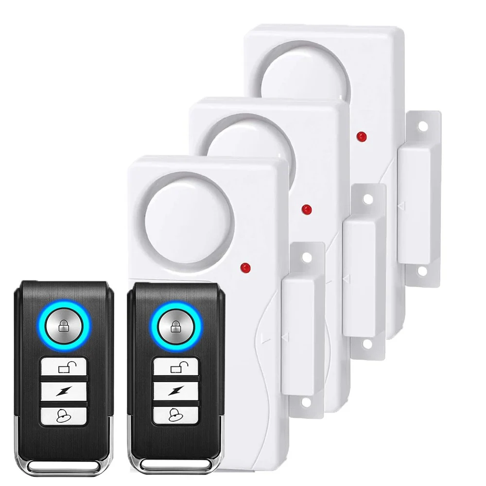 Wsdcam Diebstahlalarm, 110 dB, lauter Tür- und Fensteralarm, kabelloser Vibrationsalarm mit Fernbedienung, Fahrrad-Sicherheitssensoren Image