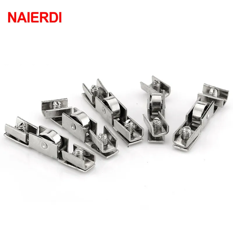 Naierdi 10 stücke NED-7220 Glass chiebetür rolle h Form Rad durchmesser 10mm Nachlauf Schiebetüren Rad für Möbel beschläge