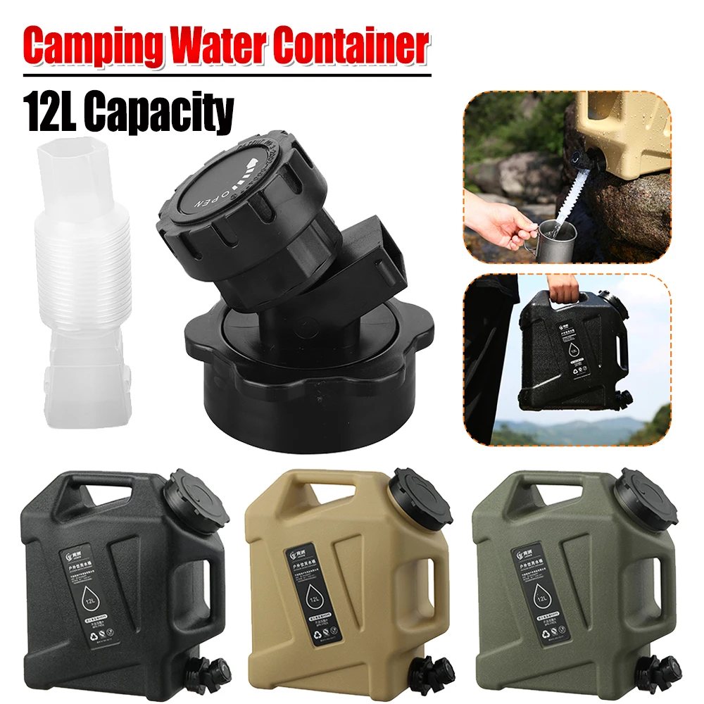 12l Kapazität Wassers ack behälter Outdoor Wandern Wassertank Container Fahren Wassertank mit Wasserhahn für Camping Kochen Picknick ﻿ Image