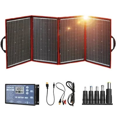 Dokio 18V 200W(50Wx4) High Power Monocrystalline Flexible Faltbare photovoltaic Panel Reise & cell Telefon & camping portable solarzelle board + 12V USB controller Kit