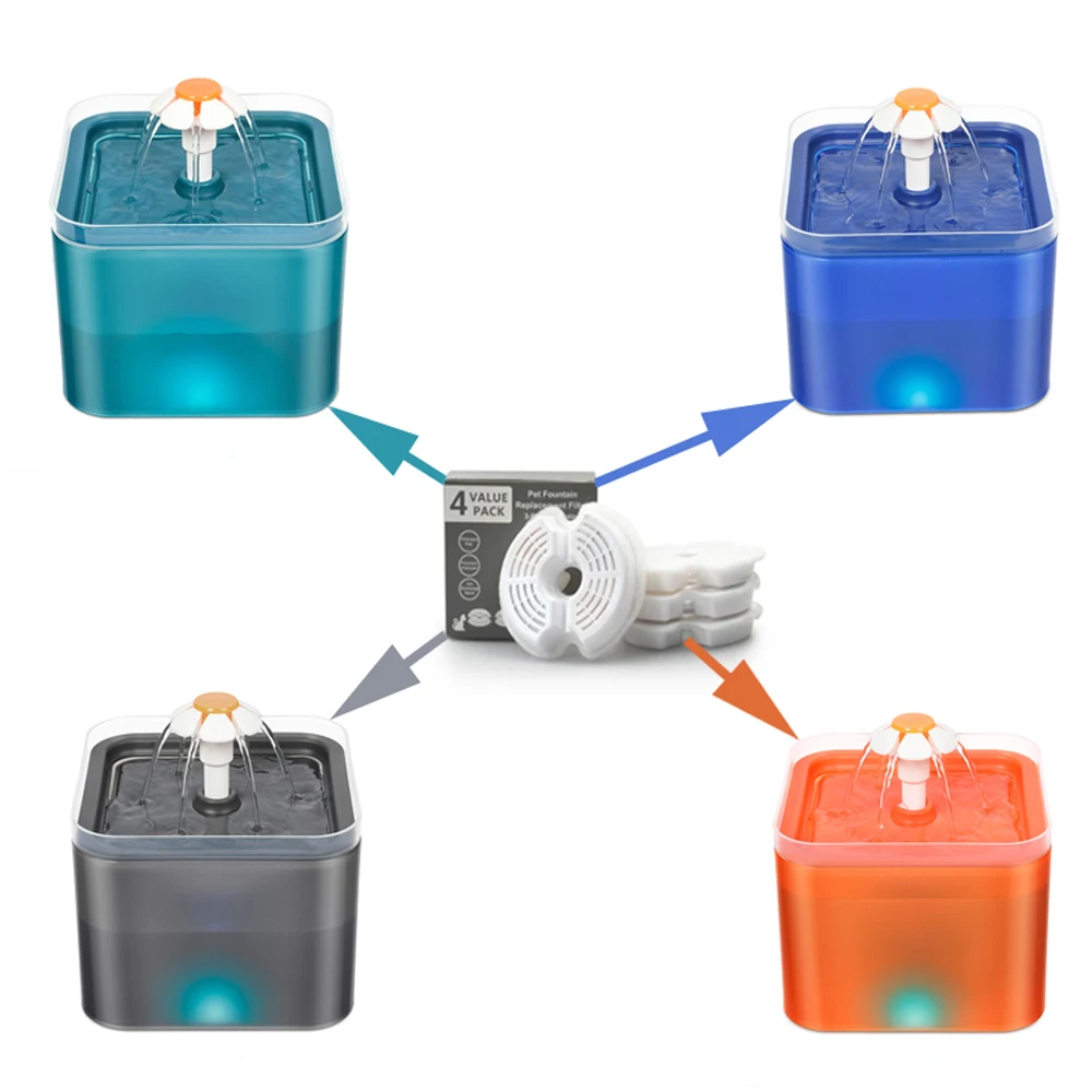 Automatisches Filterelement für Wasserspender für Haustiere, intelligenter Futterautomat für Katzen und Hunde, Aktivkohlefilter, Lonic-Harzchip, Baumwolle Image