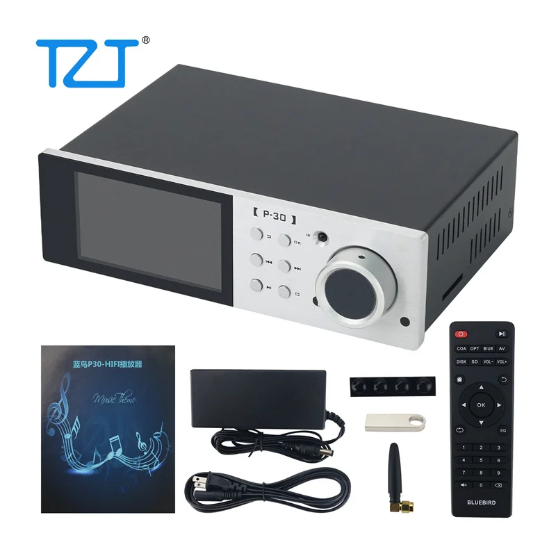 TZT Silvery/Black P30 Lossless Master Tape Player Dual ES9038Q2M Festplatten-SD-Karte USB-Flash-Laufwerk Digitaler Audio-Player Image