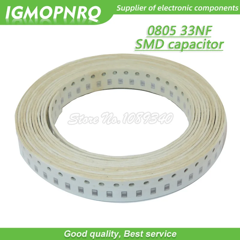100 stücke 33nf 0805-33nf y5v fehler 20% 50v 0805 smd dickfilm chip mehr schicht keramik kondensator Image
