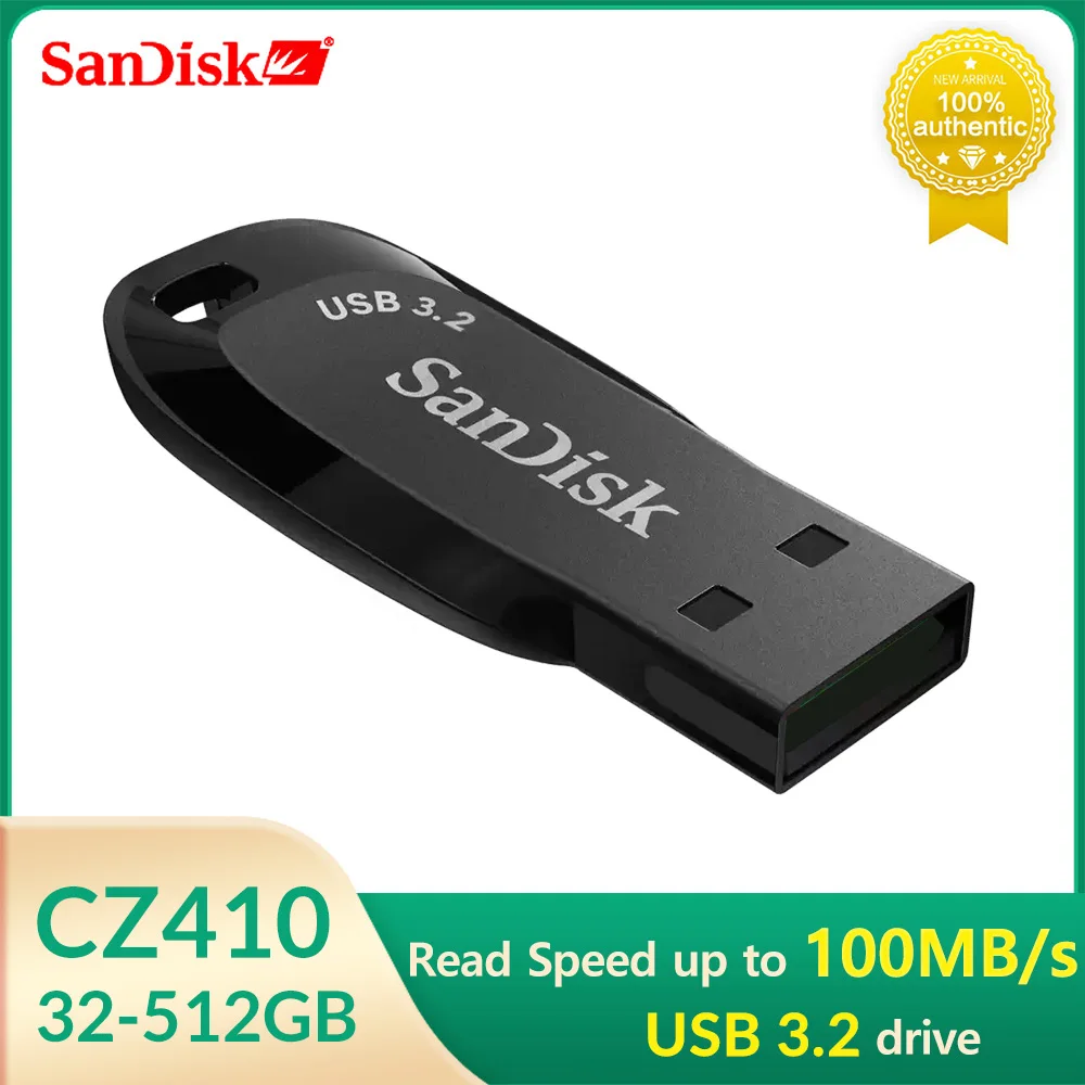 SanDisk USB 3.2 USB-Flash-Laufwerk CZ410 32 GB 64 GB 128 GB Pen Drive Memory Stick Schwarz U Disk Mini-Stick Schwarz Externer Speicher Image