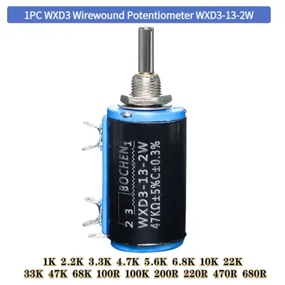 1PC WXD3 Drahtpotentiometer WXD3-13-2W 1K 2,2K 3,3K 4,7K 5,6K 6,8K 10K 22K 33K 47K 68K 100R 100K 200R 220R 470R 680R Image