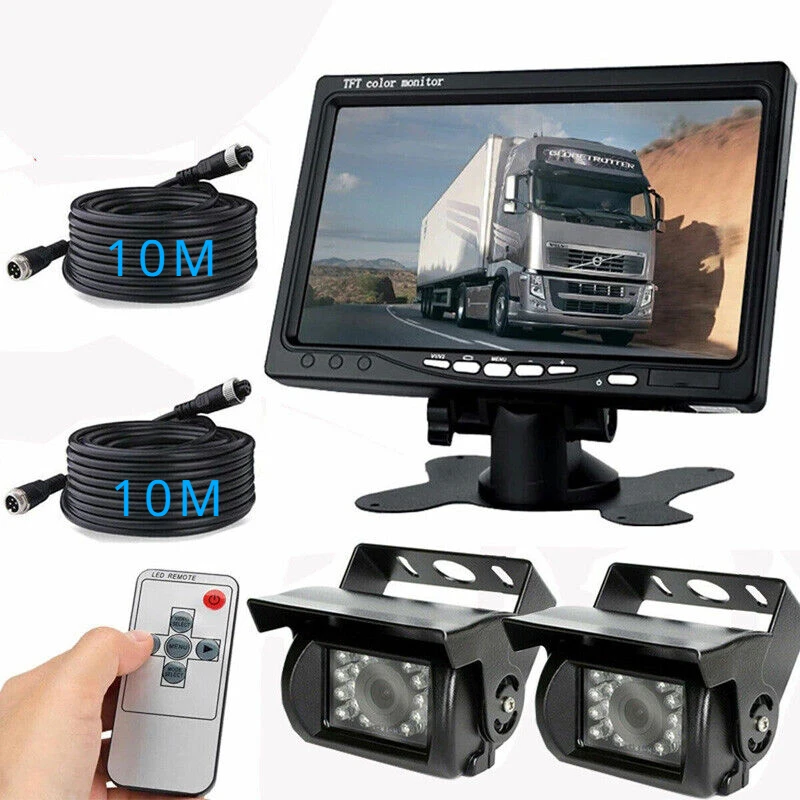 12/24V Auto Rückfahr kamera mit 7 "LCD-Monitor für LKW Bus Van Rückansicht IP67 Image