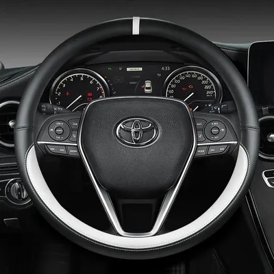 Car Steering Wheel Cover 38cm Leather For Toyota Corolla Avensis Yaris Rav4 Hilux Auris 2015 Camry