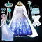 LED Light up Disney Elsa Spirit Costume Girls Disney Frozen Role Play Snow Queen Disguise Halloween