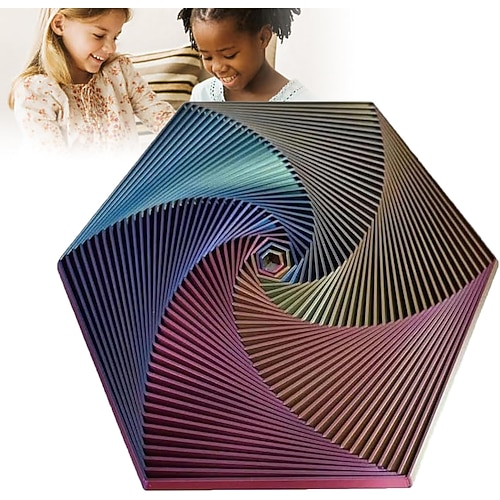 Fraktale Fidget Sechseck, 3D gedrucktes sechseckiges Spielzeug, 3D gedrucktes Fidget, Infinity Würfel Fidget Spielzeug, geometrisches Fidget Spielzeug, Sechseck Spiral Fidget Spielzeug, Stress und Angst Fidget Spielzeug Image
