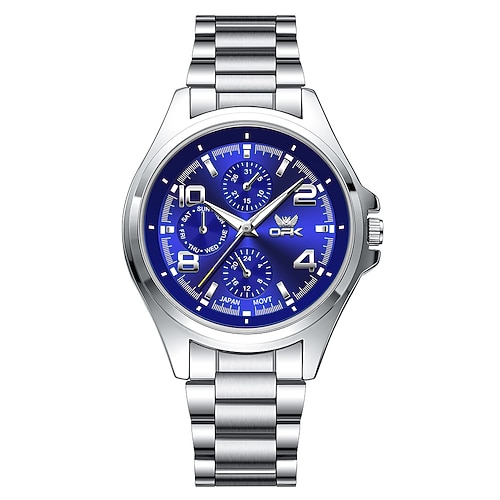 OPK männer quarzuhr outdoor-mode lässig armbanduhr leuchtende wasserdichte dekoration lederuhr Image