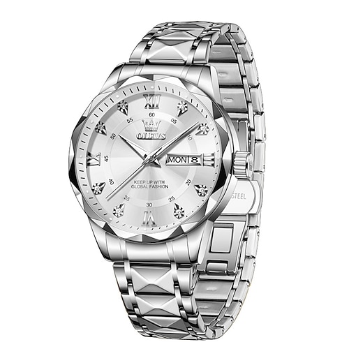 OLEVS Herren Quarz uhr Minimalistisch Modisch Geschäftlich Armbanduhr leuchtend Kalender Datum Woche WASSERDICHT Stehlen Beobachten Image