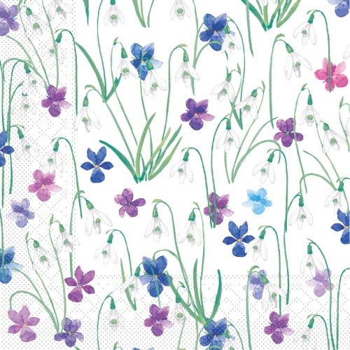 Tissue Serviette Nelia 40 x 40 cm, 3-lagig, 100 Stück - Mank - Floral Blumen Image