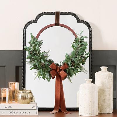 Christmas Leafy Olive Hoop Wreath - Grandin Road