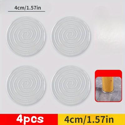 TEMU 4pcs Transparent Silicone Furniture Foot Pads, For Table Legs, Sofa Legs, Anti-collision Bed Legs, Silent And Non Slip Pads Image