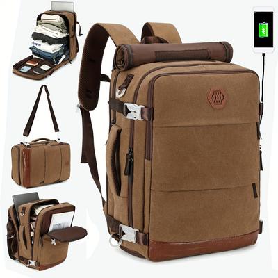 TEMU Laptop Backpack, A 40l Flight Approved Carry-on Backpack Featuring A Usb Charging Port And A Shoe Compartment, Fits 17-inch Luggage Computers, Ideal For College, Travel, And Work.
