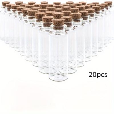 TEMU 20 Pcs 20ml Glass Bottles With Cork Stoppers - Wedding Gifts, Crafts, And Home Decor