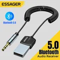 Essager Cavo audio per auto Bluetooth Trasmettitore 5.0 Ricevitore wireless Adattatore jack AUX da