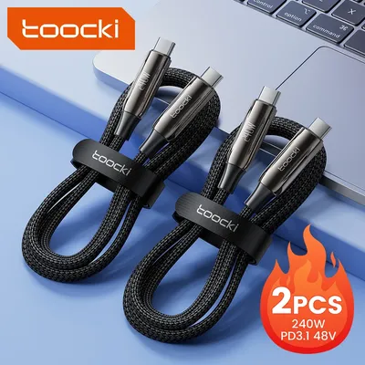 Toocki 240w typ c bis typ c kabel pd 3,1 schnell aufladen usb c zu c kabel für iphone 15 promax xiaomi huawei samsung s23 macbook 2pc Image
