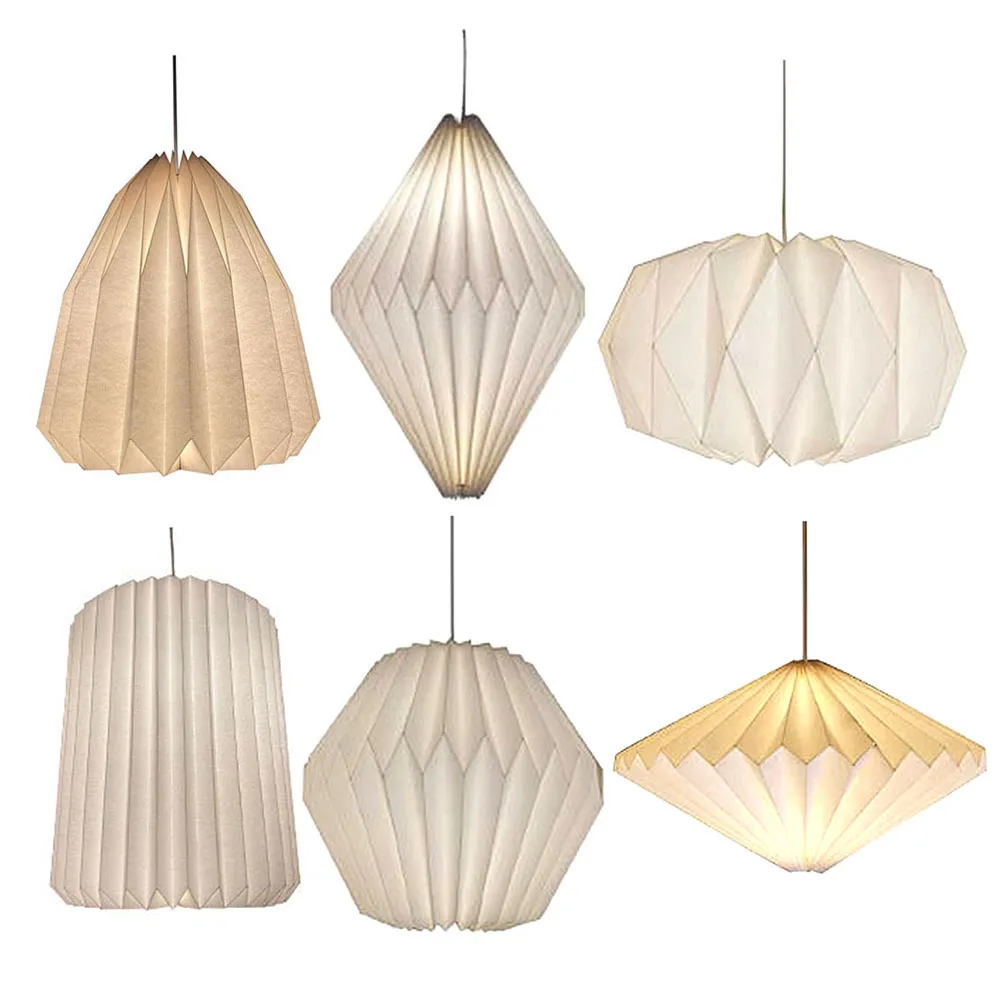 Kronleuchter Lampen schirm nordischen Stil Papier Laterne Schatten kreative faltbare Pendel leuchte Schatten für Wohnzimmer Dekor