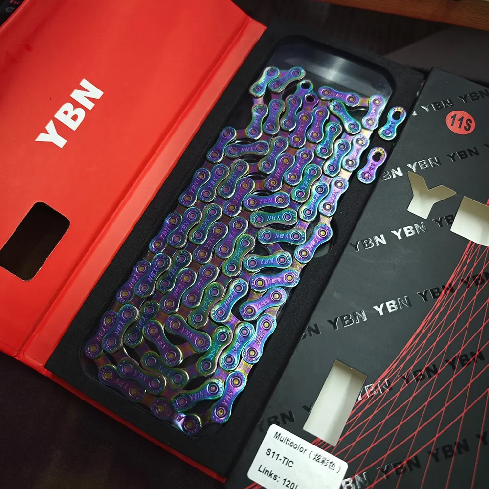 Ybn x10 x11 x12 Mountainbike ultraleichte Kette 11-12speed golds ch warze Farbe 126l geeignet für Shimano Sram Image