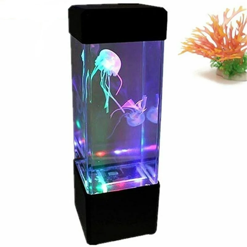 Quallen-Tank-Nachtlicht, Aquarium-Stil, LED-Lampe, sensorisches Autismus, LED-Schreibtischlampe, Quallen-Aquarium-Lampe, Licht, 7-Farbwechsel