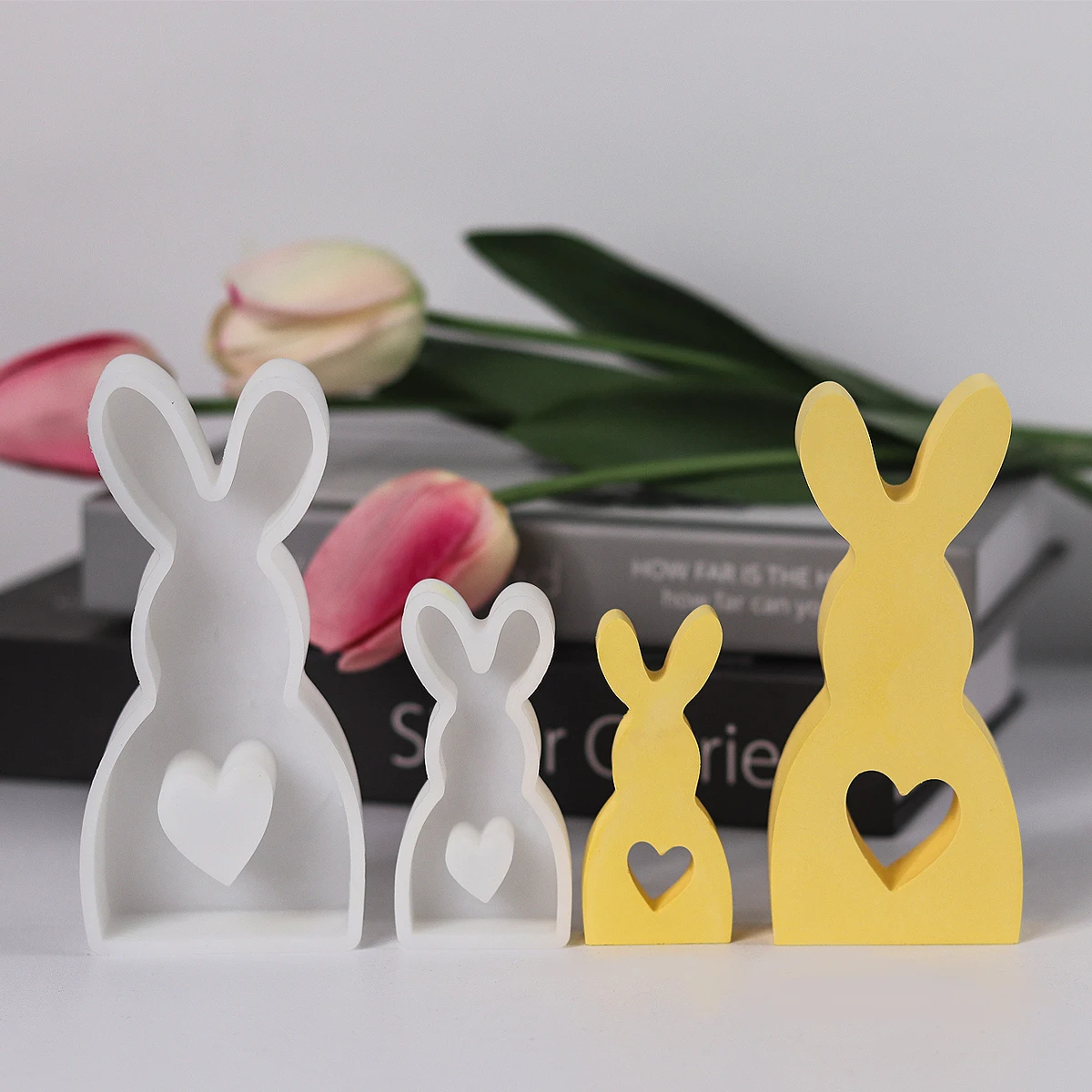3d niedliche Kaninchen kerze Silikon form DIY Gips Auto montiert Weihrauch erweitern Gips Dekor Formen Ostern Gips Harz Handwerk Form Image