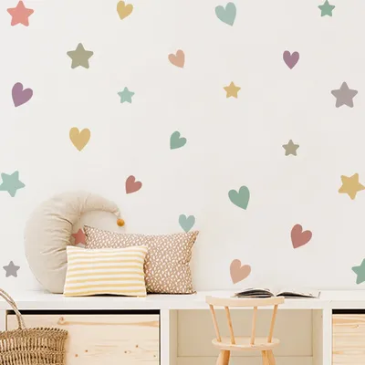 Sterne Herz bunte Wanda uf kleber für Vitrine Möbel Vitrine Fenster Dekor selbst klebende PVC abnehmbare Kinder Aufkleber Image