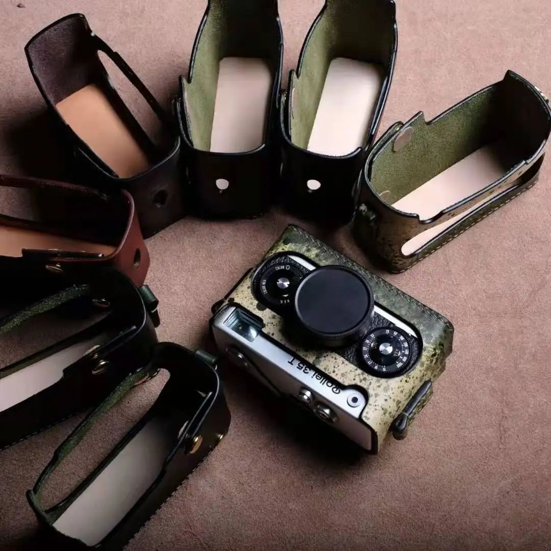 Für Rollei 35 35t 35s kamera schutzhülle shell handarbeit Foto Kamera Echtem leder rindsleder Tasche Körper BOX fall Image