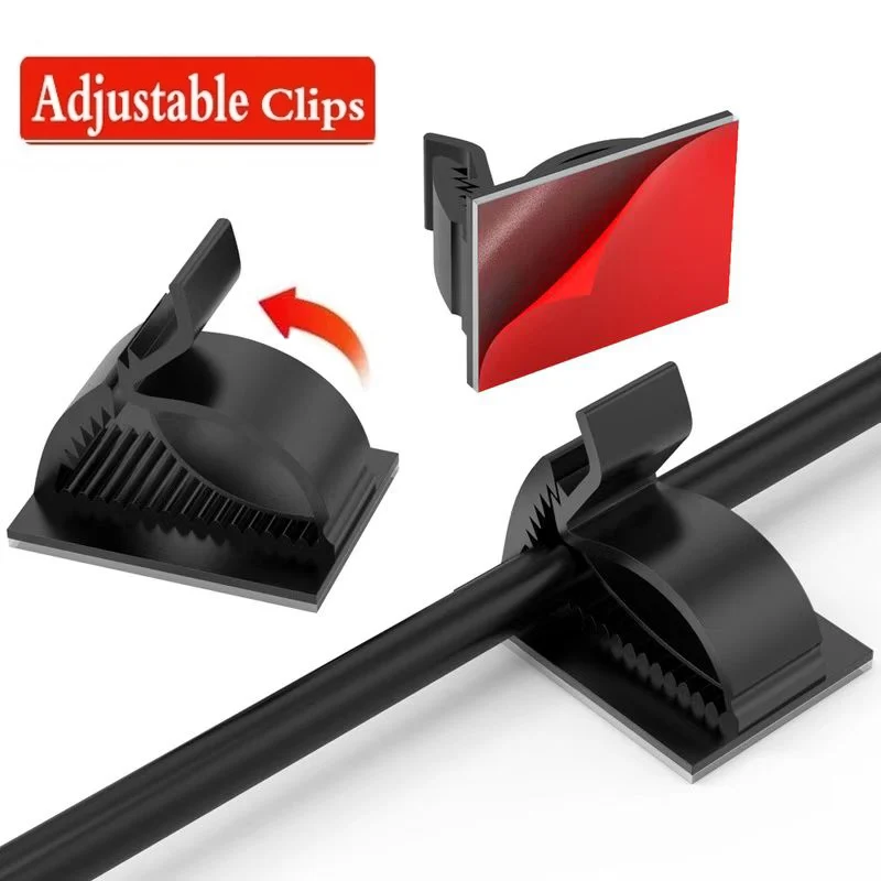Verstellbarer Kabel organisator selbst klebende Kabel clips Tisch Kabel führungs klemme Kabel halter für Auto-PC-TV-Ladekabel wickler Image