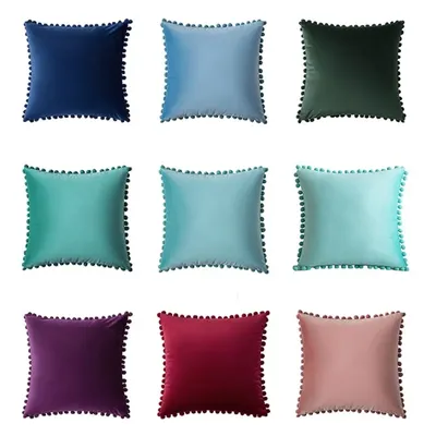 30x50cm 45x45cm 50x50cm dekorative Kissen bezüge mit niedlichen Pom Pom quadratischen weichen Kissen Image