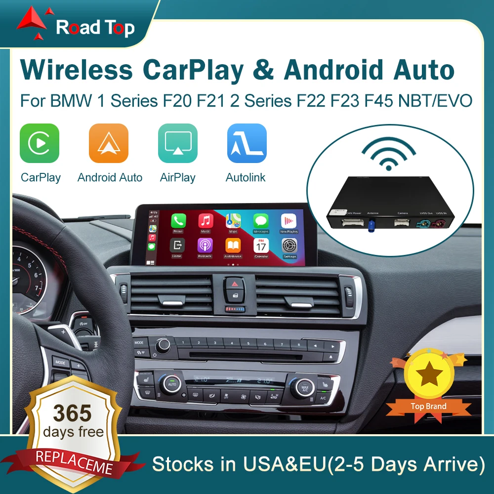 Kabelloses Carplay für BMW-Serie 1 2 f20 f21 f22 f23 f45 2015-2018 nbt, evo, mit Android Auto Mirror Link Airplay Carplay-Funktion Image
