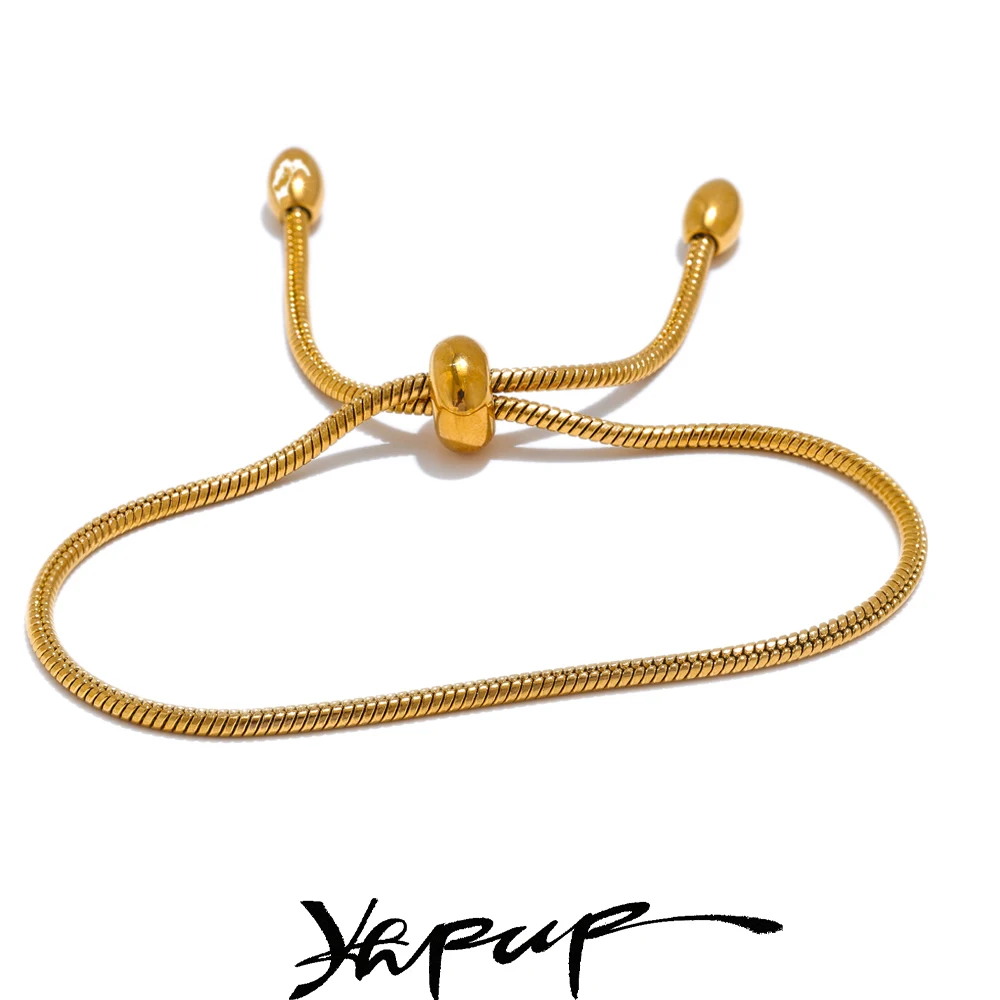Yhpup Modisches, exquisites, einfaches, ausziehbares, verstellbares Armband, vergoldet, platiniert, für den täglichen Gebrauch, hochwertiger Schmuck, Geschenk Image