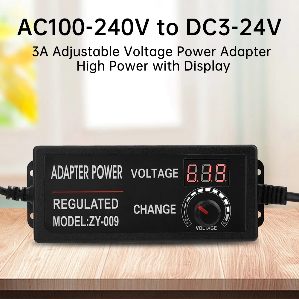 AC100-240V Zu DC3-24V/DC3-12V Einstellbare Spannung Power Adapter Hohe Leistung Mit Display Universal Netzteil EU Stecker Image