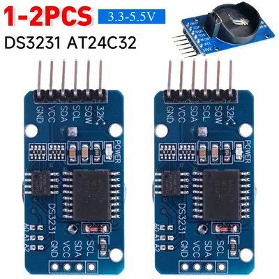 1-2 stücke ds3231 at24c32 iic Modul Präzisions takt modul ds3231sn/ds3231m Speicher modul 3,3-5,5 V mit/ohne Batterie Image