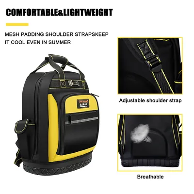 Airaj Werkzeug rucksack mehrere Taschen große Kapazität Gummi basis verschleiß fester und langlebiger multifunktion aler Werkzeug aufbewahrung rucksack