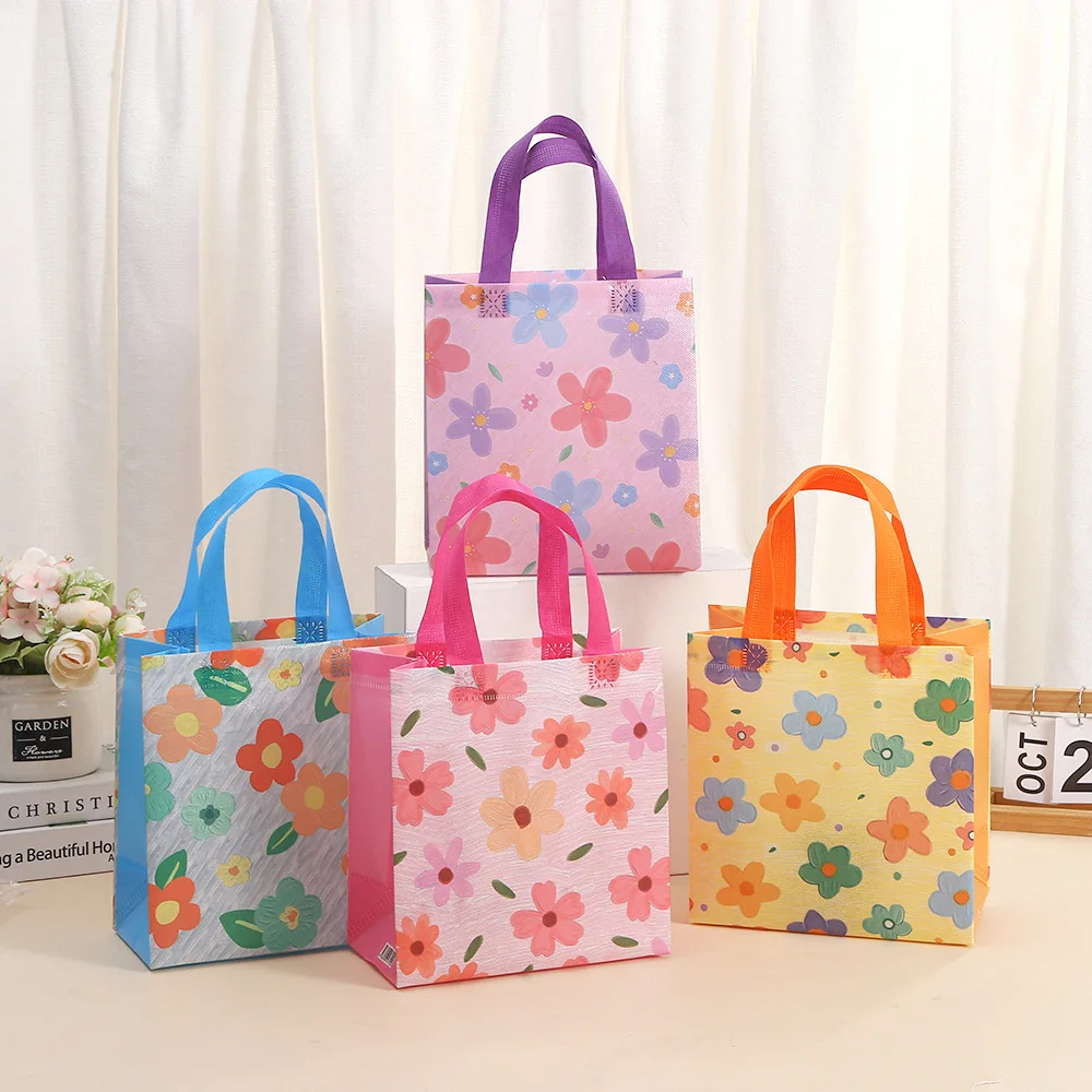 4 Stück süße Sonnenblume Vlies Geschenk verpackung Tasche Blume Einkaufstasche für Sommer Geburtstag Baby party Hochzeits feier Dekor Image