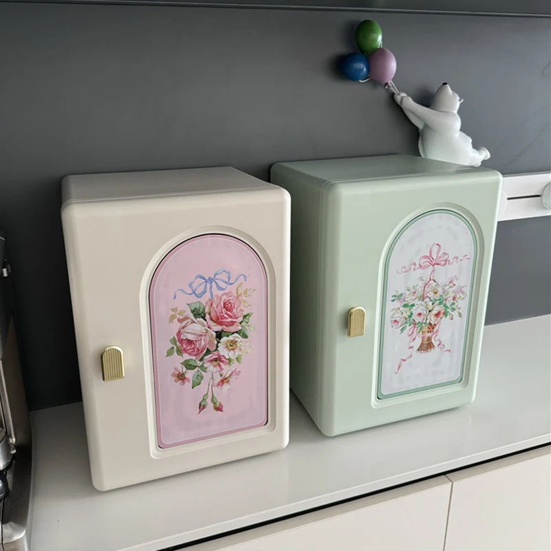 Vintage Rose Aufbewahrungsbox Küchenregal Haushalt Gewürz Lagerschrank Multifunktionaler Finishing Organizer mit großer Kapazität