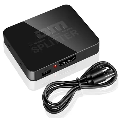 4K HDMI-compatible Splitter 1x2 Video Distributor 1 in 2 out Switch Amplifier 1080P Dual Display PC Laptop Monitor Projector