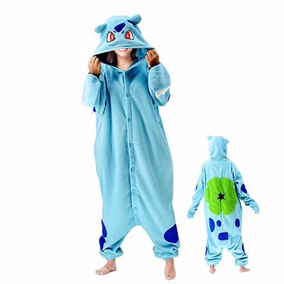 Kid's Adults' Animal Group Costume Onesie Costume Carnival Costume Cartoon Bulbasaur Gengar Onesie Pajamas Kigurumi Pajamas Charm Funny Costume For Men and Women Boys and Girls Carnival Cartoon