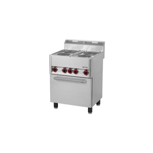 Elektroherd mit 4 Kochstellen und belüftetem Elektrobackofen GN 1/1 66 - Linie 600 C6FOE4FFEV66 Casselin